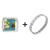 Pugster Gift Center - snake charmer blue combination italian bracelet Image.