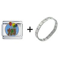Pugster Gift Center - balloon bear combination italian charm bracelet Image.
