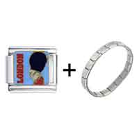 Pugster Gift Center - london queen's guard combination italian charm bracelet Image.