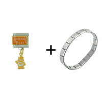 Pugster Gift Center - friend care bear combination italian charm bracelet Image.
