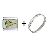 Pugster Gift Center - felix kicking soccer combination italian charm bracelet Image.