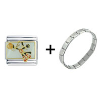 Pugster Gift Center - felix playing basketball combination italian charm bracelet Image.