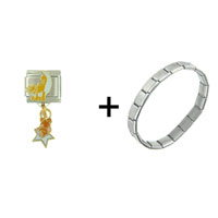 Pugster Gift Center - garfield star combination italian charm bracelet Image.