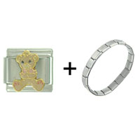 Pugster Gift Center - precious moments teddy combination italian charm bracelet Image.
