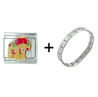 Pugster Gift Center - rainbow brite with puppy brite combination italian charm bracelet Image.