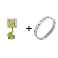 Pugster Gift Center - rugrats heart combination italian charm bracelet Image.