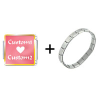 Pugster Gift Center - pink custom combination italian charm bracelet Image.