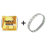 Pugster Gift Center - baby bassinet custom combination italian charm bracelet Image.