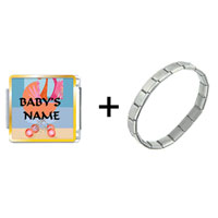 Pugster Gift Center - baby carriage custom combination italian charm bracelet Image.