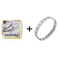 Pugster Gift Center - wedding rings custom combination italian charm bracelet Image.