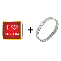 Pugster Gift Center - i heart custom combination italian charm bracelet Image.