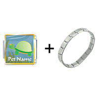 Pugster Gift Center - turtle custom combination italian charm bracelet Image.