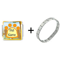 Pugster Gift Center - paw print custom combination italian charm bracelet Image.