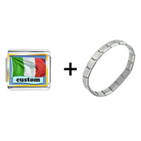 Pugster Gift Center - italian flag custom combination charm bracelet Image.