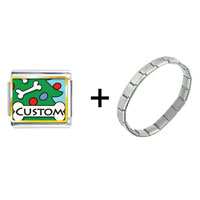 Pugster Gift Center - dog bone christmas combination italian charm bracelet Image.