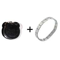 Pugster Gift Center - italian charms bear display combination bracelet Image.