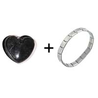Pugster Gift Center - italian charms black heart display gift combination bracelet Image.