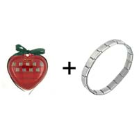 Pugster Gift Center - italian charms red heart display combination bracelet Image.