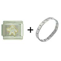 Pugster Gift Center - mickey glove combination italian charm bracelet Image.