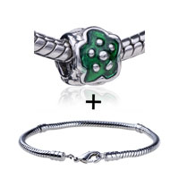 Pugster Gift Center - green enamel flower bracelet combination Image.