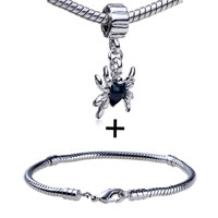 Pugster Gift Center - turquoise color dangle spider bracelet combination Image.