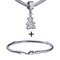Pugster Gift Center - rhinestone teddy bear dangle bracelet combination Image.