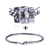 Pugster Gift Center - silver tone square rhinestone letter bracelet combination Image.