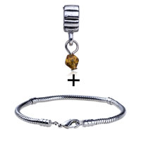 Pugster Gift Center - dangling november topaz color birthstone european bead bracelets combination Image.