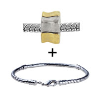 Pugster Gift Center - gold and silver tone square bracelet combination Image.
