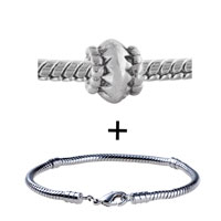 Pugster Gift Center - silver tone round oval eccentric bracelet combination Image.