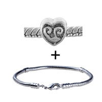 Pugster Gift Center - silver tone heart facial expression bracelet combination Image.