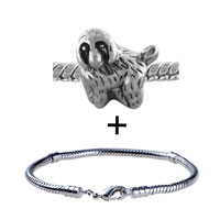 Pugster Gift Center - silver tone long hair dog bracelet combination Image.