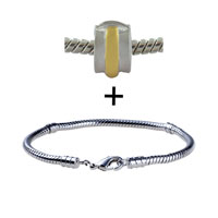 Pugster Gift Center - round gold tone stripe snap bracelet combination Image.