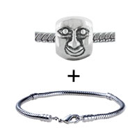 Pugster Gift Center - silver tone smiling face bracelet combination Image.