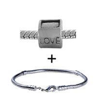 Pugster Gift Center - silver tone round love bracelet combination Image.