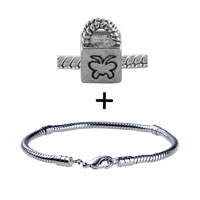 Pugster Gift Center - silver tone butterfly handbag bracelet combination Image.