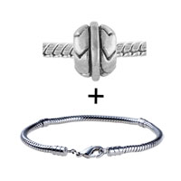 Pugster Gift Center - silver tone round decorative ornament bracelet combination Image.