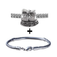Pugster Gift Center - silver tone bells bracelet combination Image.