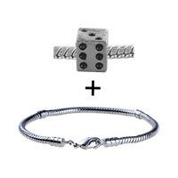 Pugster Gift Center - silver tone dice bracelet combination Image.