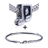 Pugster Gift Center - pretty music note pattern european bead bracelet combination Image.