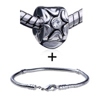 Pugster Gift Center - spacer clips stopper crystal star european bead bracelet combination Image.
