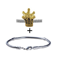 Pugster Gift Center - gold tone royal crown bracelet combination Image.