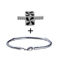 Pugster Gift Center - silver tone droplet flower bracelet combination Image.