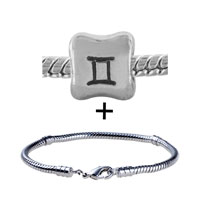 Pugster Gift Center - zodiac gemini european bead bracelets combination Image.
