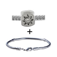 Pugster Gift Center - silver tone cube star rhinestone bracelet combination Image.