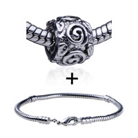 Pugster Gift Center - round whorl pattern european bead bracelet combination Image.