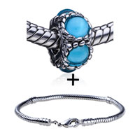 Pugster Gift Center - december blue zircon color birthstone european bead bracelets combination Image.