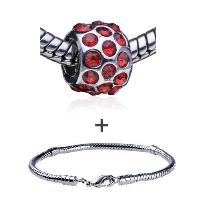 Pugster Gift Center - january garnet color birthstone european bead bracelets combination Image.