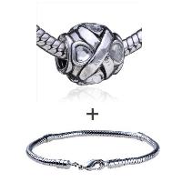 Pugster Gift Center - round shaped abstract cross pattern european bead bracelet combination Image.