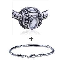 Pugster Gift Center - round shaped purity of crystal pattern european bead bracelet combination Image.
